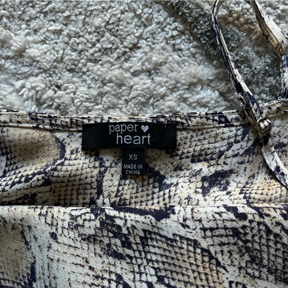 Paper Heart midi slip dress reptile print tan cream neutral xs - Picture 2 of 9